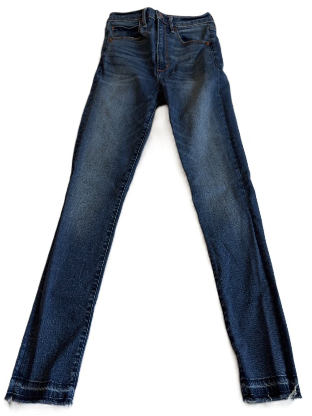 Abercrombie & Fitch Ultra High Rise Super Skinny Jeans Raw Hem Size 25/0R